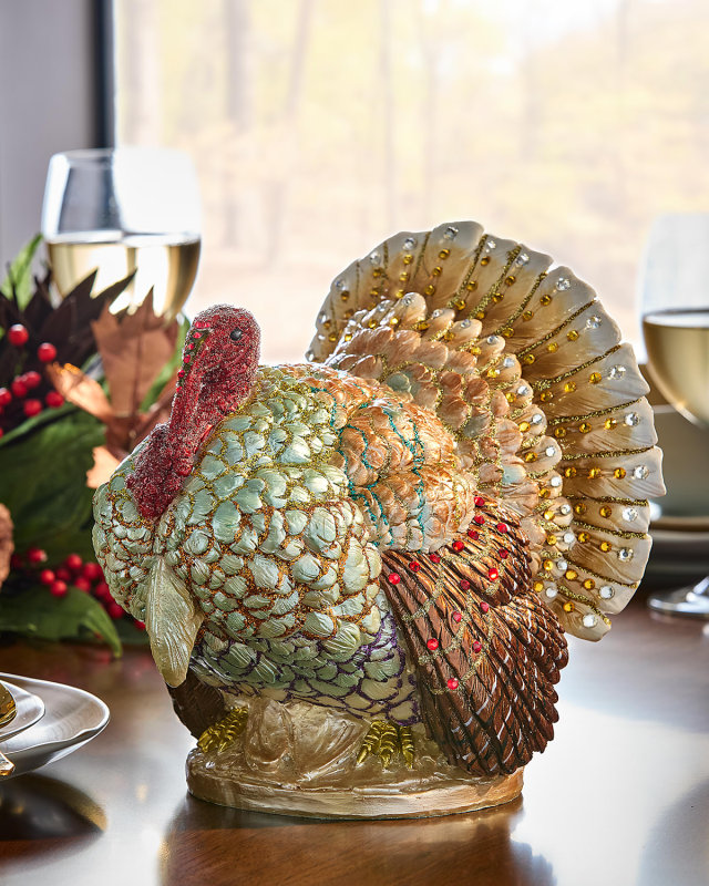 Jeweled Turkey Thanksgiving Decor